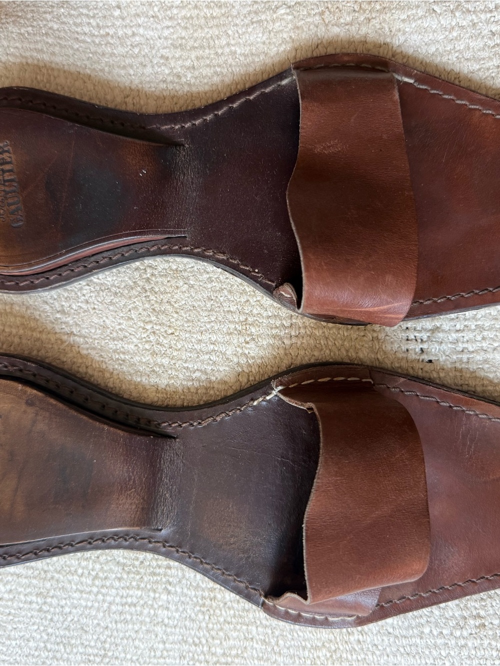 Jean Paul Gaultier Brown Leather Slide Sandals - Picture 4 of 6